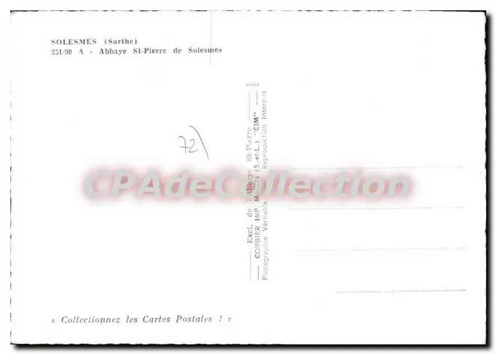 सोलेम्स (सर्ट) — सेंट-पियर ऑफ सोलेम्स के अब्बी — श्रृंखला 231.00 के उदाहरण - पीछे