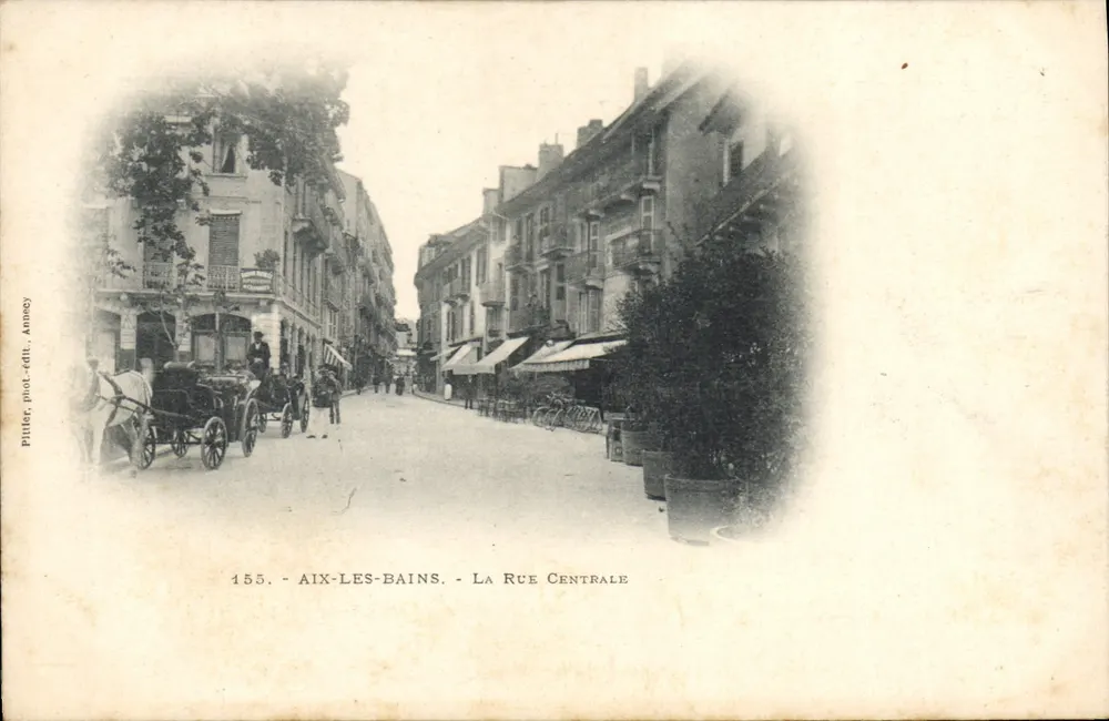 Aix-les-Bains — A Rue Centrale — Piller fot.-édit. Annecy, n° 155 - Frente