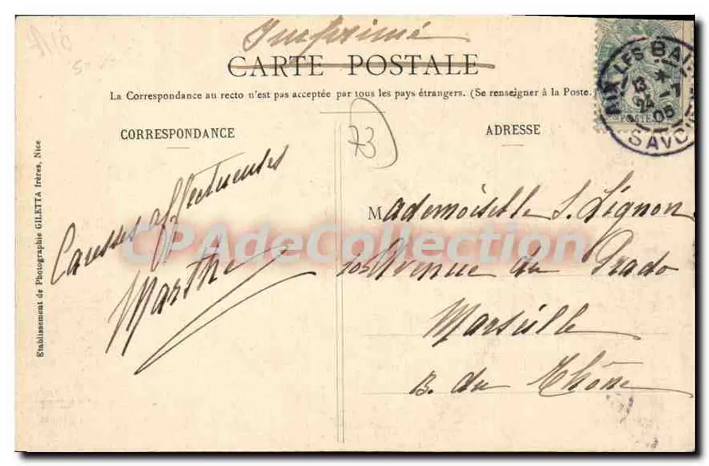 Die Portiers - Place des Thermes — AIX-LES-BAINS — Ausgabe Gilletta, Foto., Nice, Nr. 2239 - Rückseite