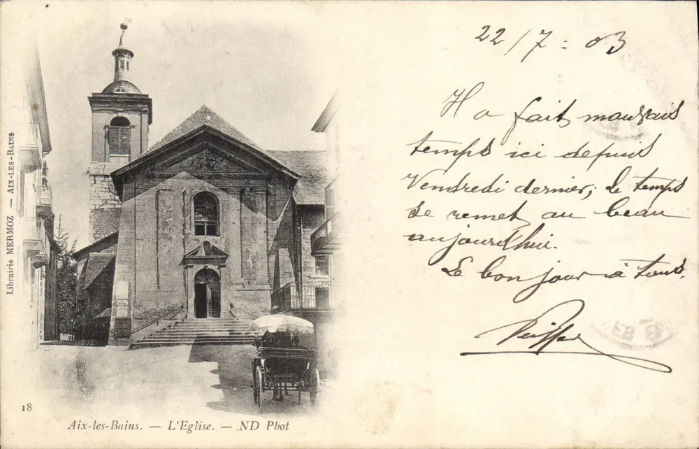 Aix-les-Bains — A Igreja — Livraria MERMOZ - Frente