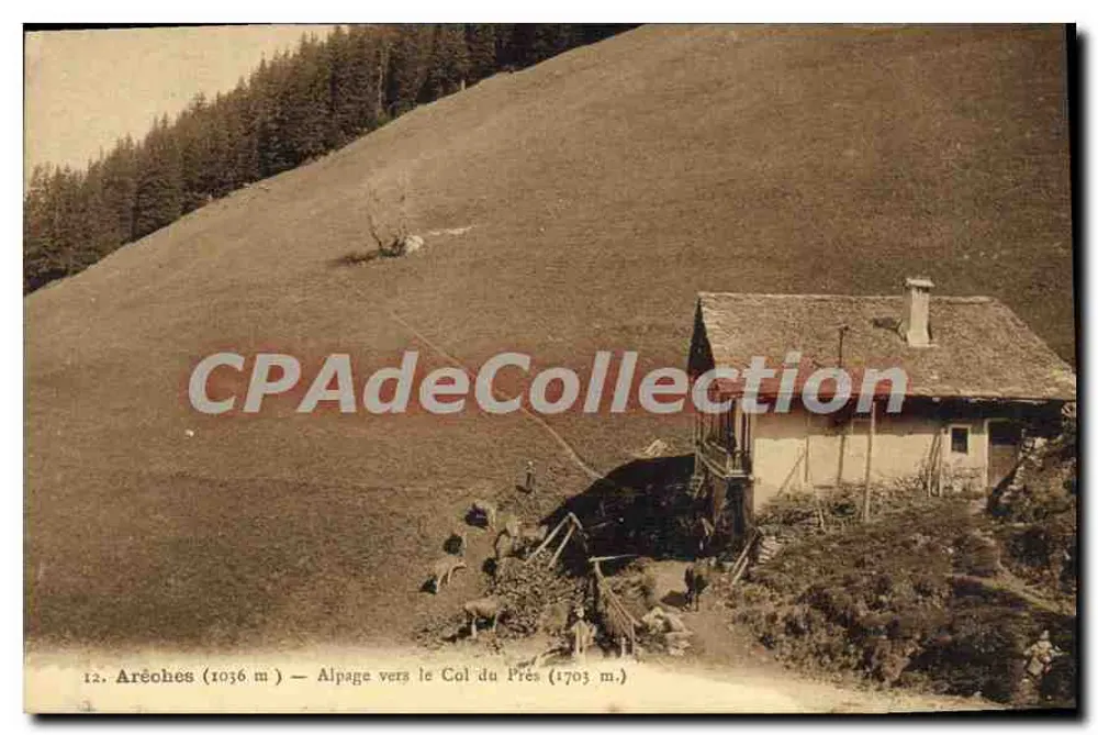 Aréchés (1036 m) — Alpeggio verso il Col du Prés (1703 m.) — J. Vielle ad Aréchés - Recto