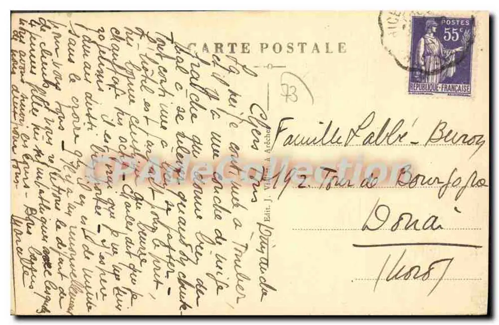 Arèches — Le Grand Mont und alte Häuser — Verlag J. Viala - Rückseite