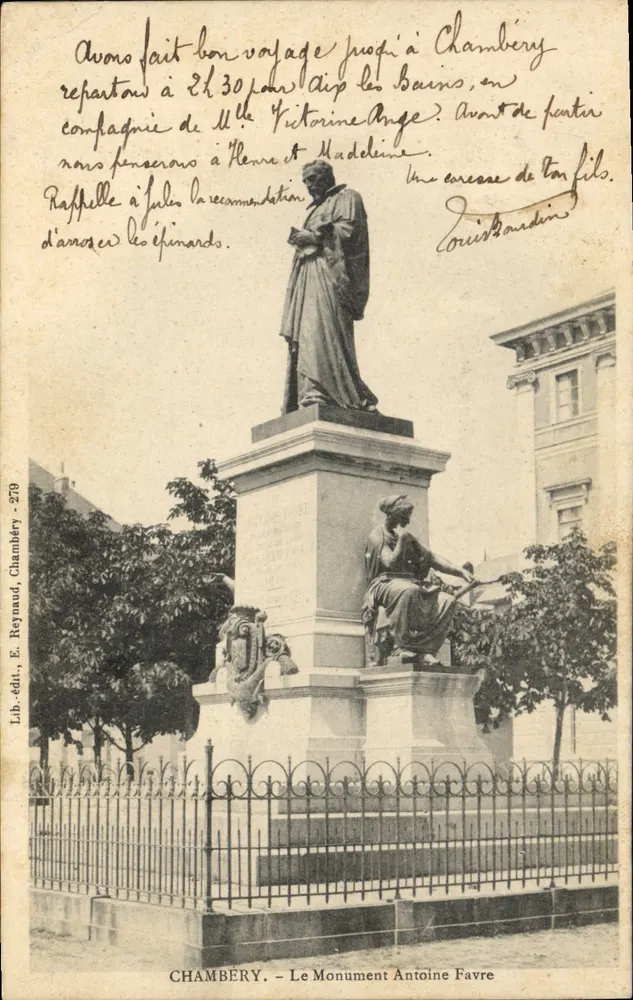 Chambéry — Der Antoine-Favre-Monument — Lib. édit. E. Reynaud, Chambéry - 279 - Vorderseite