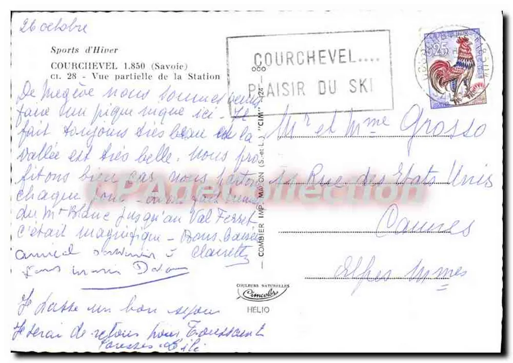 Courchevel — Vista parcial da Estação — Combier Imp. (S.-et-L.) - Verso