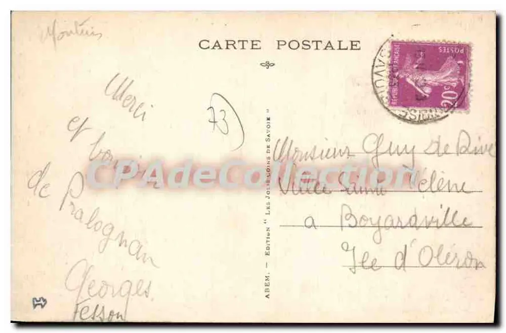 Pralognan-la-Vanoise — Der Grand Marchet (2560 m.) — Aben, Edition « Les Joüneaux de Savoie » n°4884 - Rückseite