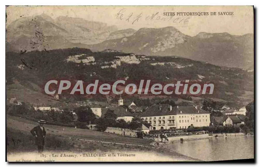 See Annecy - Talloires und La Tournette — pittoreske Orte der Savoie — Ad. Darin, Foto. Mit Notizen - Vorderseite
