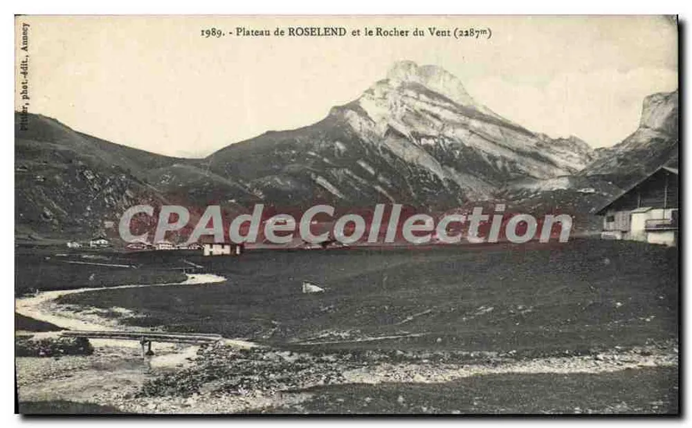Plateau van ROSELEND en de Rocher du Vent (2187m) — 1989 — Pinter, fot.-edit., Annecy - Voorkant