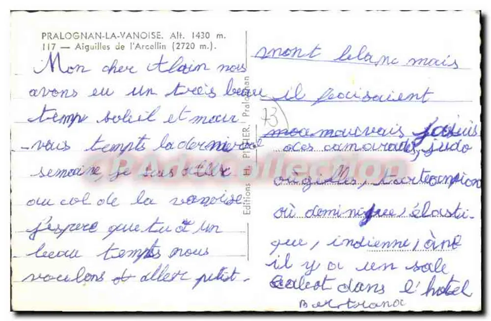 Pralognan-la-Vanoise — Aiguilles de l'Arcellin (2720 m) — Éditions H. PITER - Rückseite