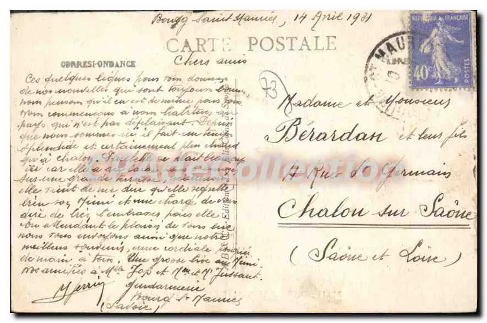 Bourg-Saint-Maurice — Widok ogólny — Piękne zakątki Savoie — nr 3961 - Rewers