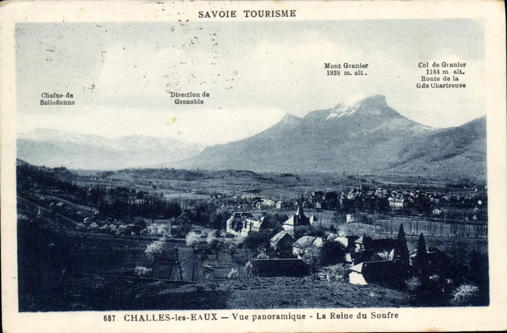 Challes-les-Eaux — Panoramablick - La Reine du Soufre — Savoie Tourisme - Vorderseite