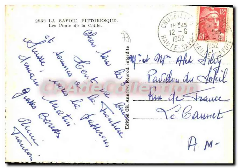 Die Brücken von La Caille — Die pittoreske Savoie — Edition Gill, Annecy - Rückseite
