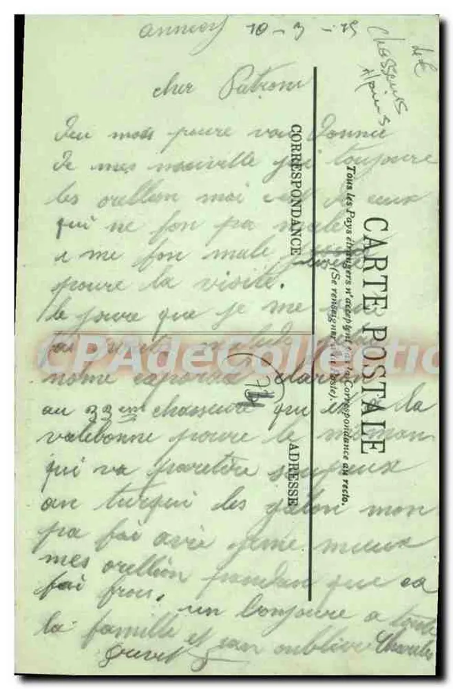 Annecy — Kasernen der Chasseurs — LL. — N°42 - Rückseite