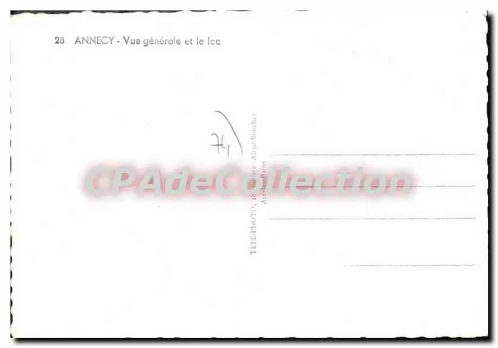 Annecy — Ogólny widok i jezioro — Téléphoto, 18, Square Airel-Boucher - Rewers