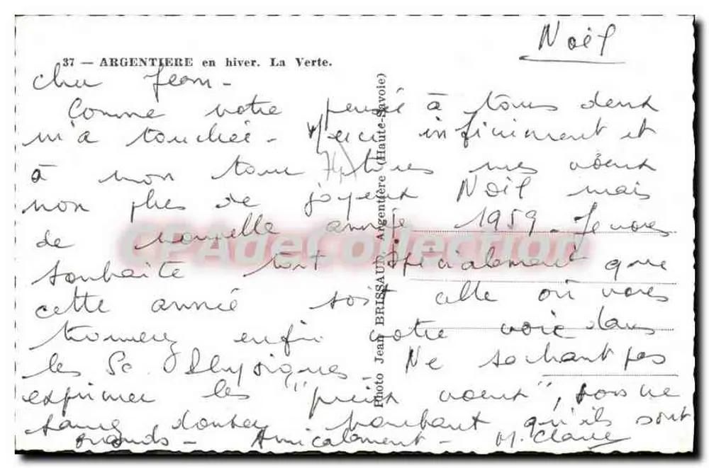 Argentière no inverno — La Verte — Foto Jean Brissaud (Haute-Savoie) n°37 - Verso