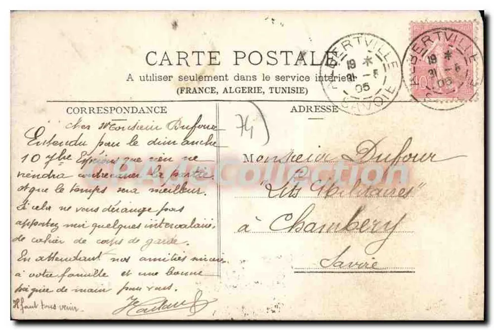 Chamonix - Przejście przez Morze Lodowe — A. Gardet, Annecy, n°444 - Rewers