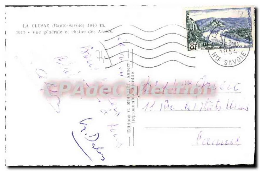 La Clusaz (Haute-Savoie) — Allgemeiner Blick und Aravis-Kette — Éditions G. Motchet, Annecy - Rückseite