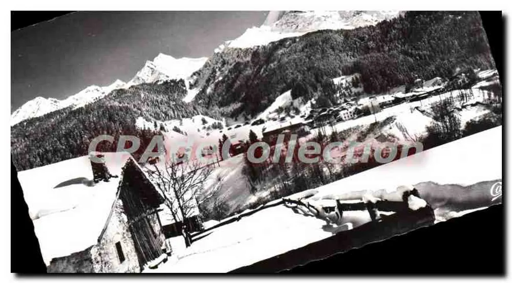 Les Contamines (Inverno) — Vista geral, o Bionnassay (4052 m.) e os Dômes de Miage (3673 m.) — editor não visível - Frente
