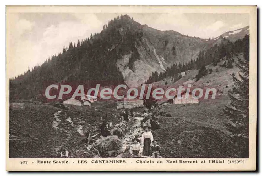 Les Contamines - Chalets do Nant Borrant e o Hotel (1439m) — Alta Saboia — n° 537 - Frente