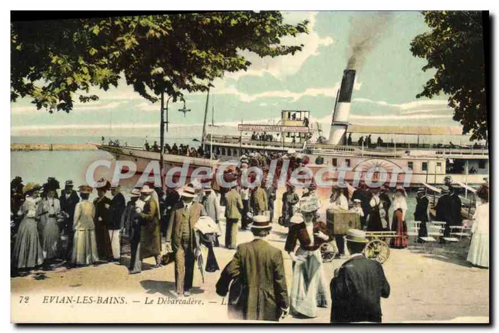 EVIAN-LES-BAINS — O Desembarque — CPAdeCollection - Frente