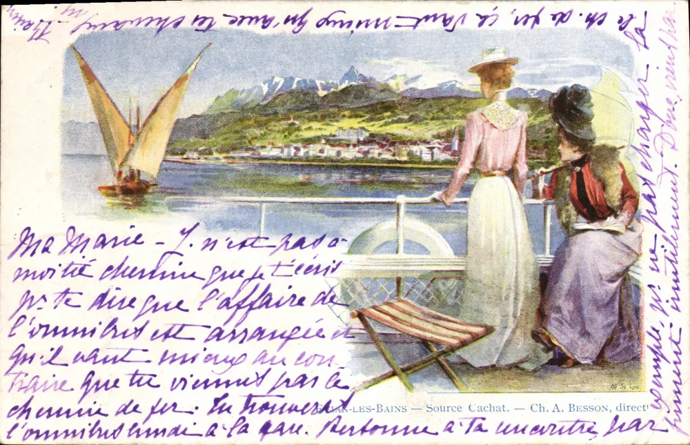Bessan-les-Bains — Fonte Cachat — Ch. A. Besson, diretor - Frente