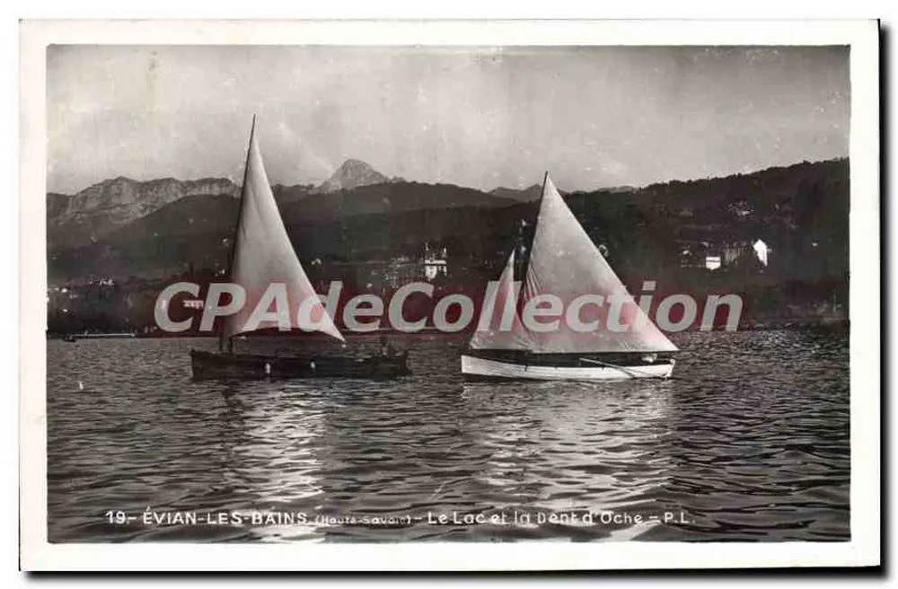 ÉVIAN-LES-BAINS (Alta Saboia) — Il Lago e la Dent d'Oche — P.L. n°19 - Recto