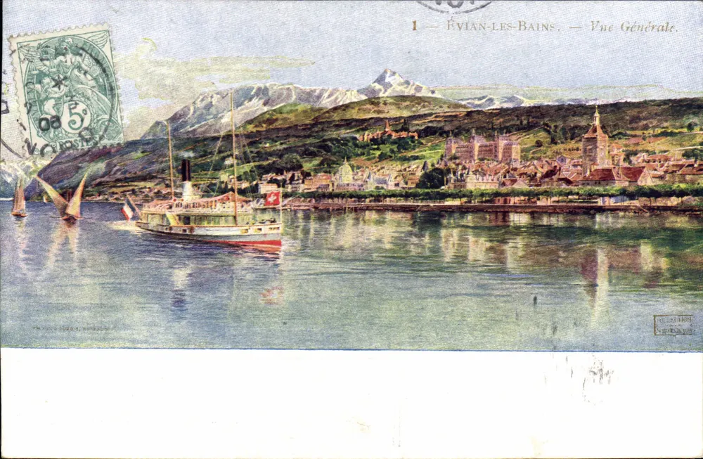 Évian-les-Bains — Vista Geral — Publicação 1904 - Frente