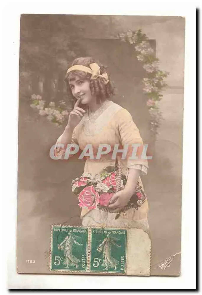 Junge Frau mit Blumenkorb — Nr. 1783 - Vorderseite