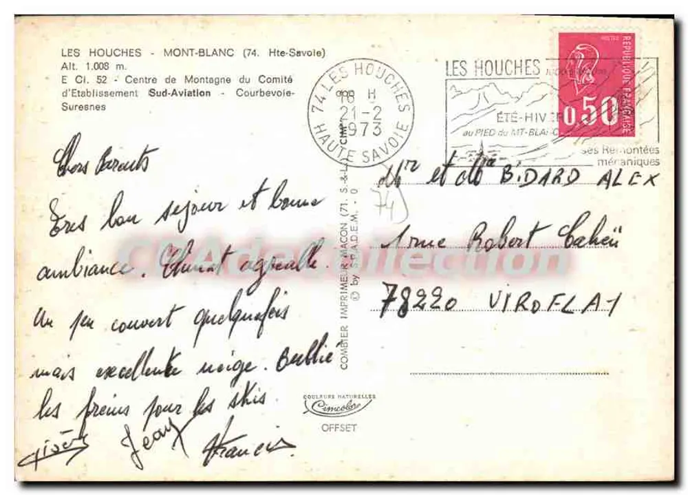 Les Houches - Mont-Blanc (74) — Bergzentrum des Südflug-Errichtungsausschusses — Verlag Cing - Rückseite