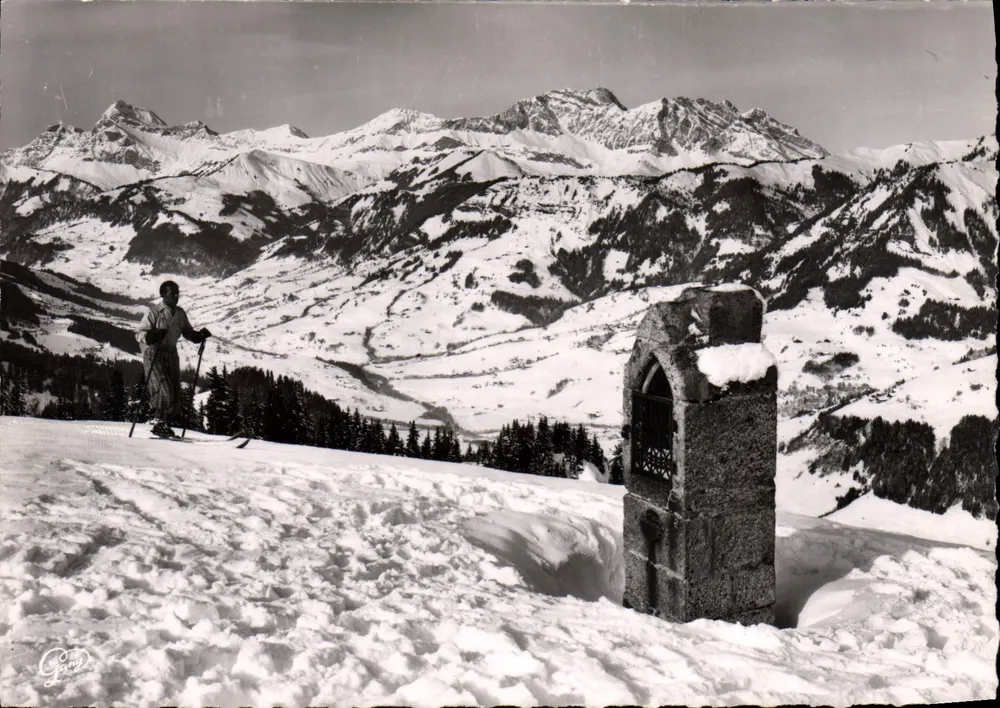 Mégève (1113 m.) - Alta Valle do Arly, vista de Rochebrune (1820 m.) — Goup, n° 2513 - Frente
