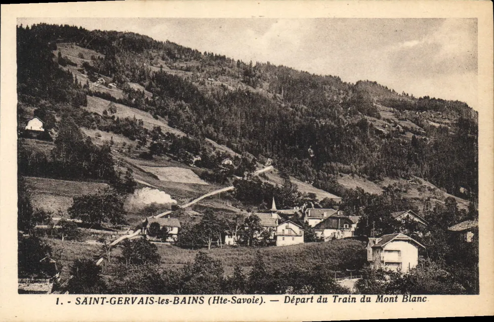 Saint-Gervais-les-Bains (Hte-Savoie) — Abfahrt des Mont-Blanc-Zuges - Vorderseite