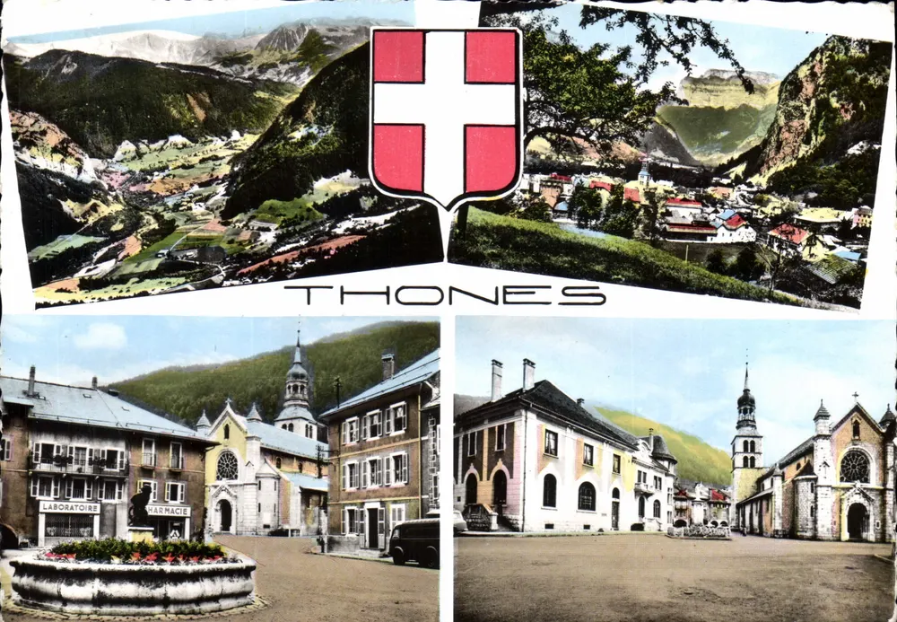 Thones — vista panorâmica e praças — Éditions Céllard - Frente