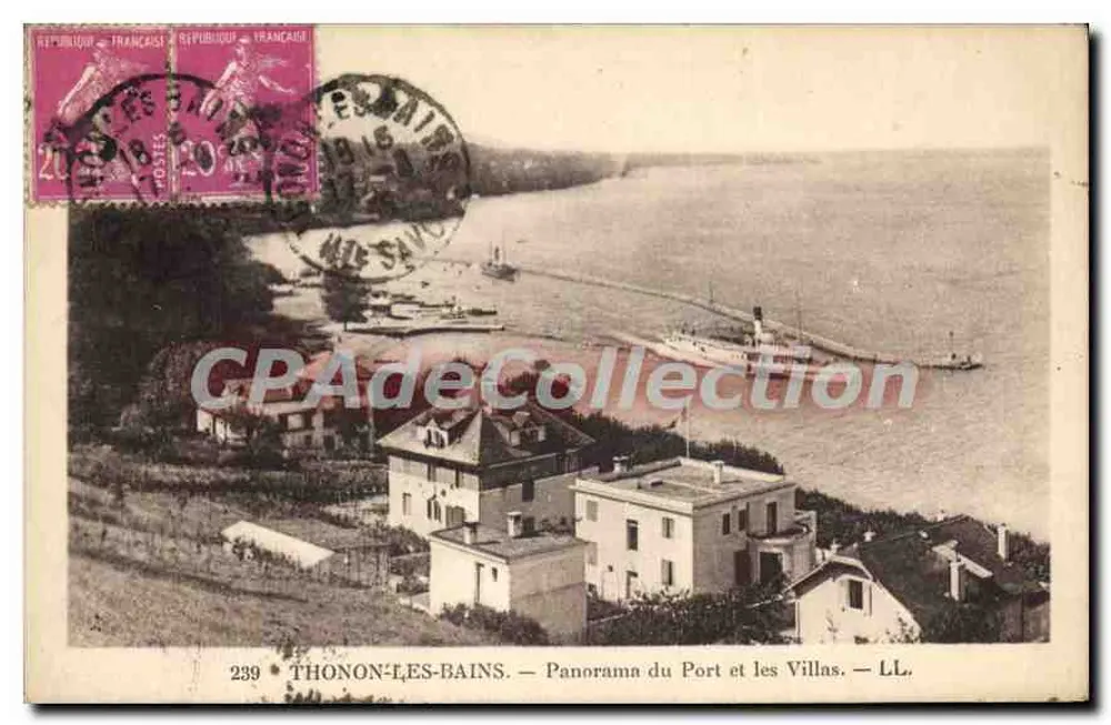 THONON-LES-BAINS — Panorama des Hafens und Villen — LL. — N° 239 - Vorderseite