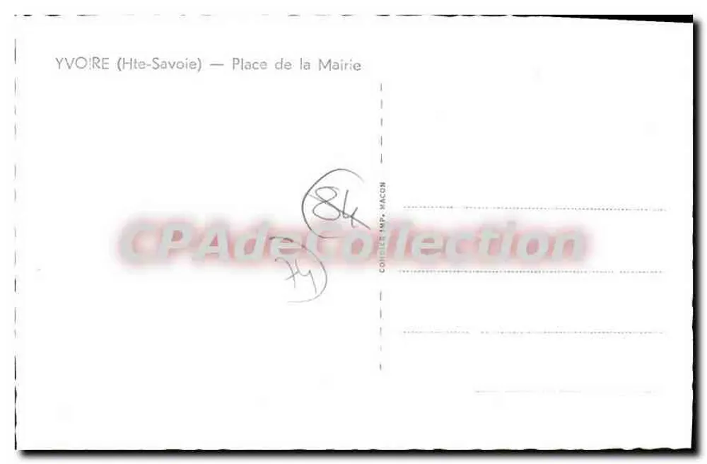 Yvoire (Hte-Savoie) — Praça da Prefeitura — Cim - Verso
