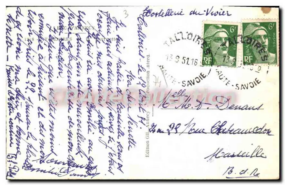 Dampfschiff auf dem Lac Léman — Mont Blanc im Hintergrund — Édition GIL, n°3 - Rückseite