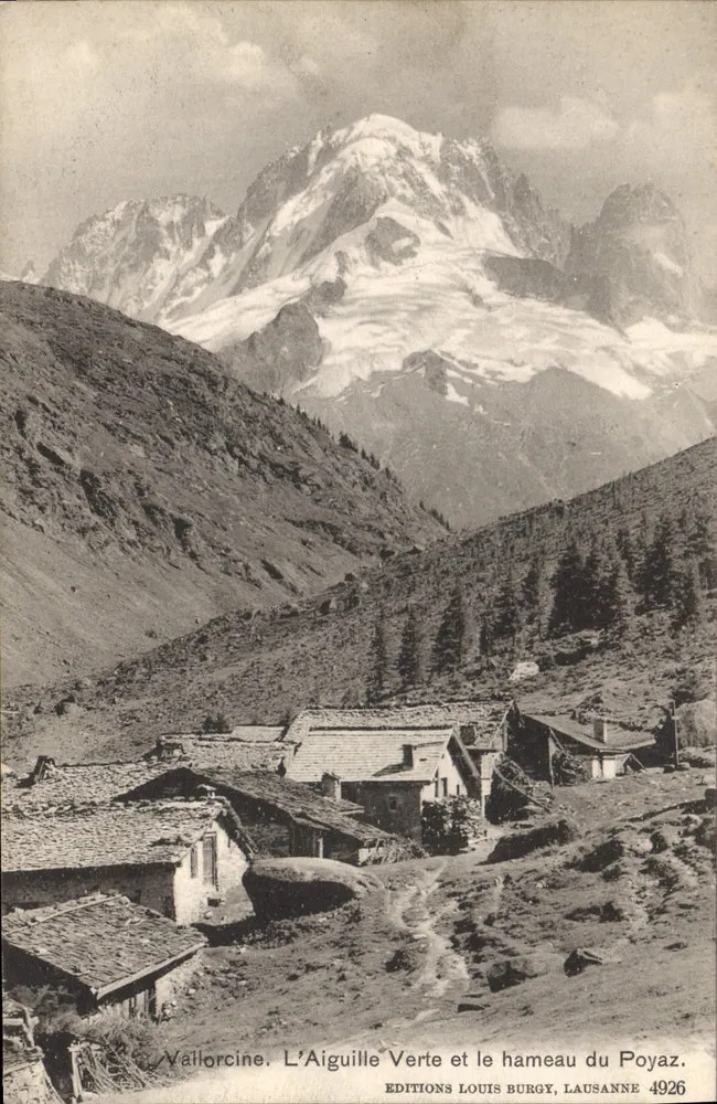 Vallorcine. Die Grüne Spitze und das Dorf Poyaz — Éditions Louis Burgy, Lausanne, Nr. 4926 - Vorderseite