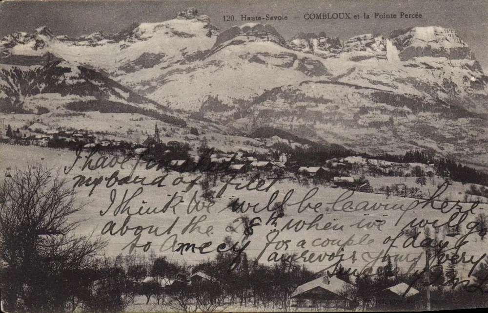 Combloux e a Ponta Perforada — Alta-Savoia — editor desconhecido, n° 120 - Frente