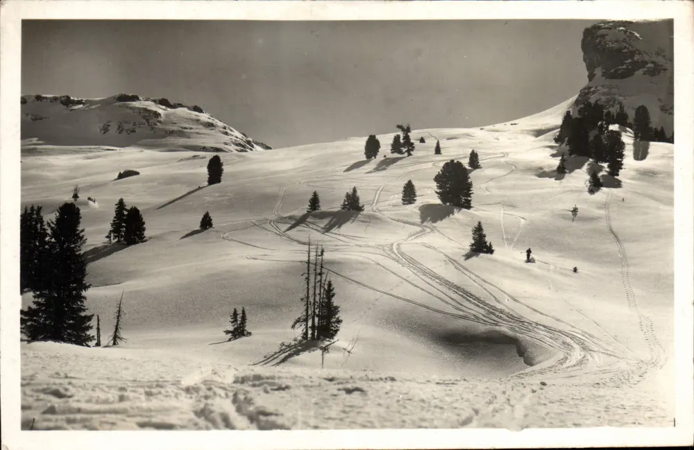 Flaine (Haute-Savoie) — Abfahrtsloipe im Desert de Platé — Verlag: Chêne, Serge Fatio - Vorderseite