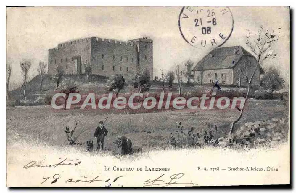 Zamek w Larringes — Wydawca F. A. 1728 — Bruchon-Albrieux. Évian - Awers