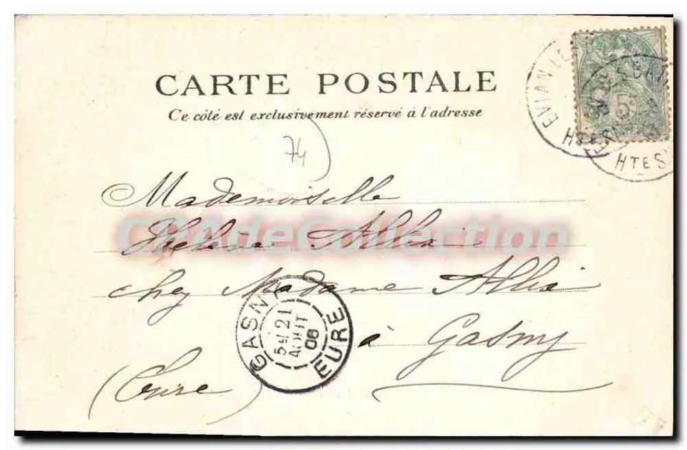 Zamek w Larringes — Wydawca F. A. 1728 — Bruchon-Albrieux. Évian - Rewers