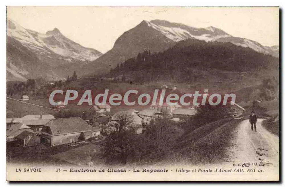Umgebung von Cluses - Le Reposoir - Dorf und Pointe d'Almet (Höhe 2221 m.) — B.F. 'Laz' - Vorderseite