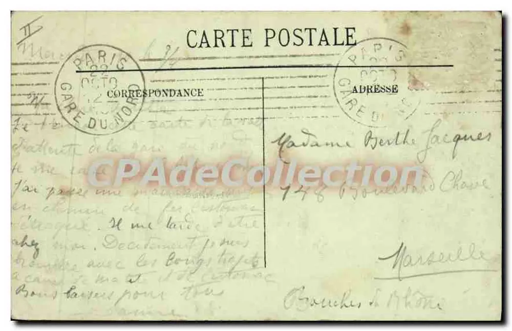 Parijs — De Noordstation — LL. — N° 1780 - Achterkant