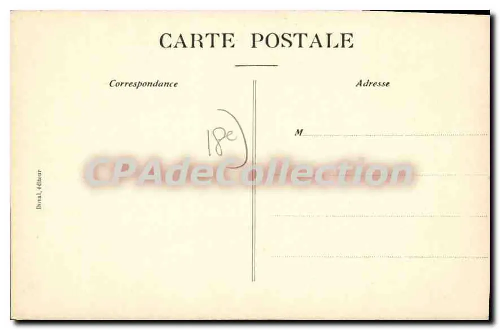 Paris-Montmartre — Le Chevalier de La Barre devant la Basilique du Sacré-Cœur — éditeur Duval, n° 734 - Verso