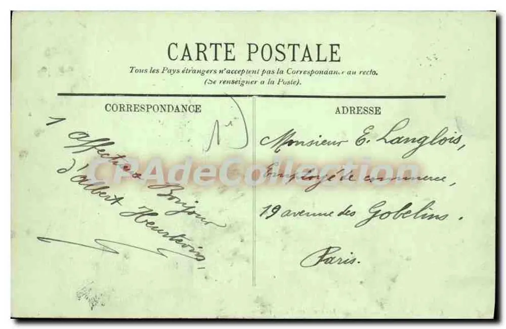 PARIS — Vue du Jardin des Tuileries — LL. — n° 695 - Verso