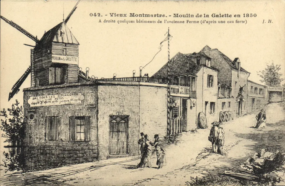 Alt-Montmartre — Mühle der Galette im Jahr 1850 — J. H. — n° 042 - Vorderseite