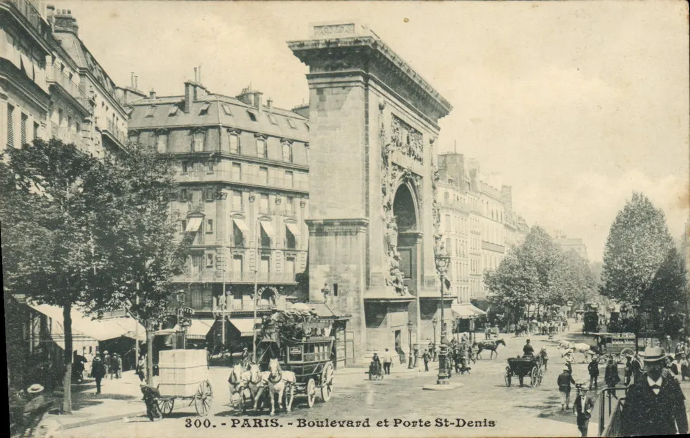 Paris - Boulevard and Gate Saint-Denis — anonymous publisher, no. 300 - Front