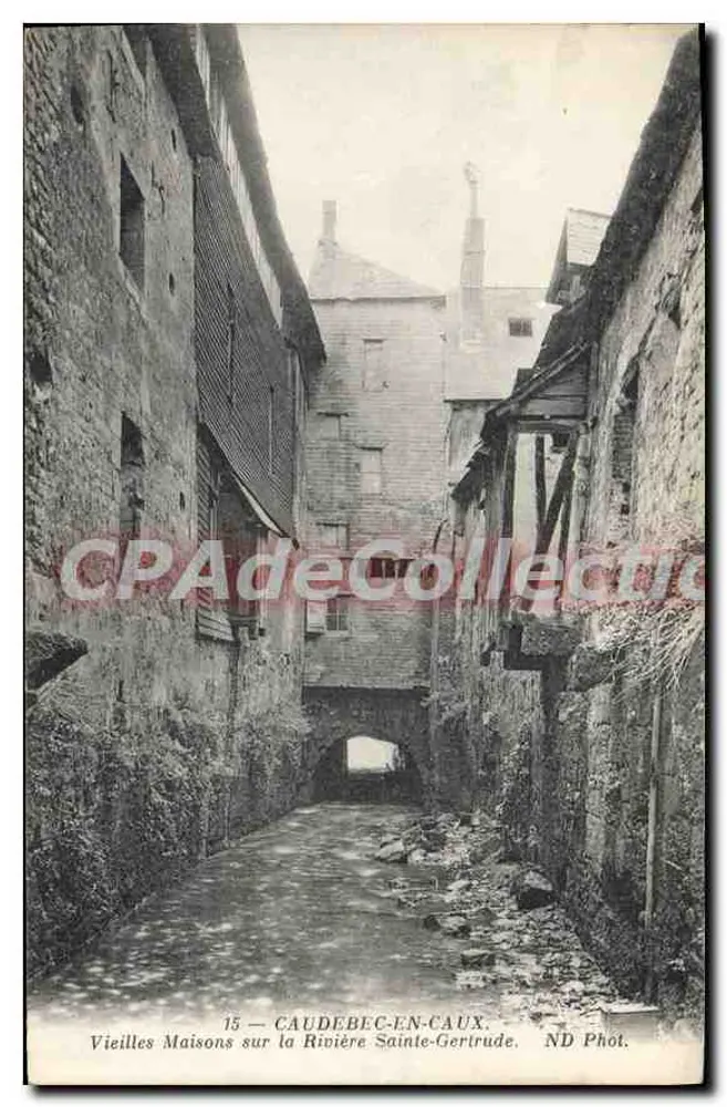 Alte Häuser am Fluss Sainte-Gertrude — Caudebec-en-Caux — ND Fotografie - Vorderseite