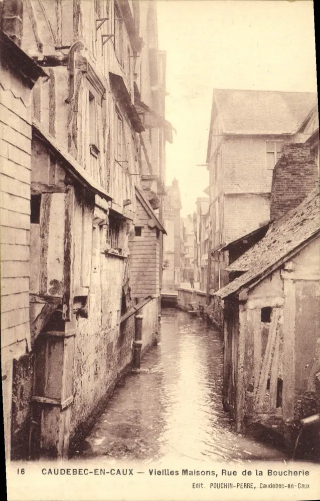 Caudebec-en-Caux — Alte Häuser, Rue de la Boucherie — Edit. POUCHIN-PERRE, Caudebec-en-Caux - Vorderseite