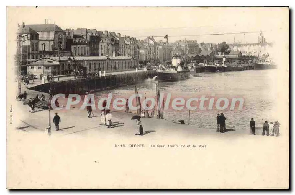 Dieppe — Quai Henri IV und der Hafen — R. L. De Pomer - Vorderseite