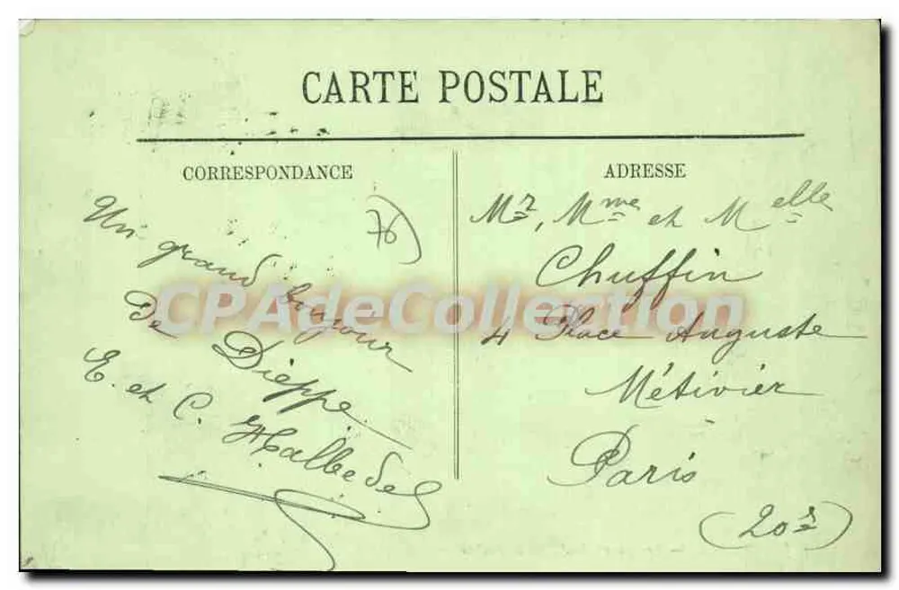 Dieppe — Piazza del Palazzo di Giustizia — LL. n°134 - Verso