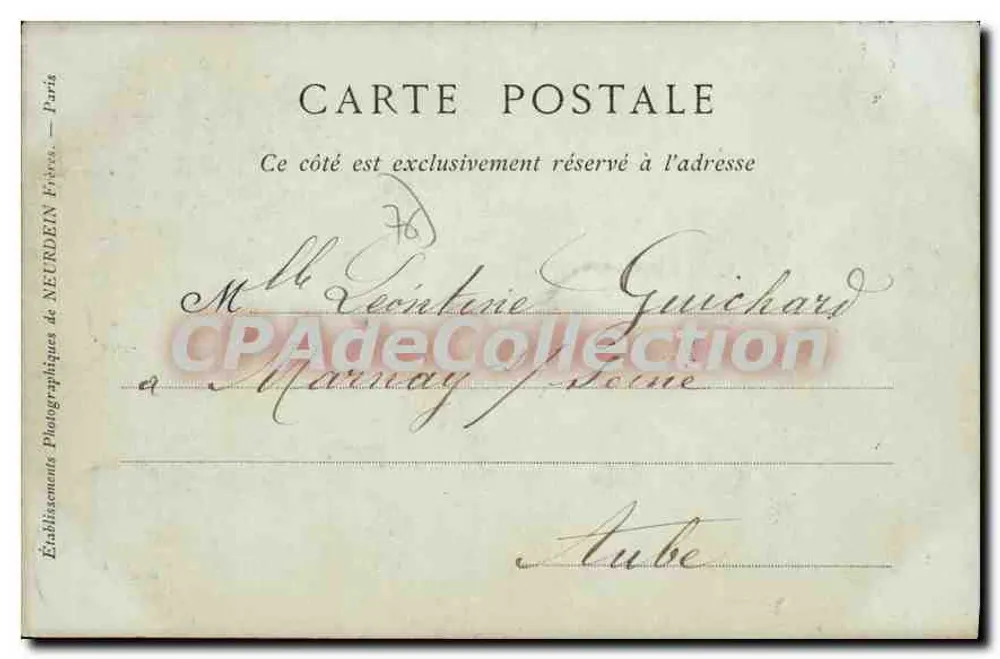 Dieppe — Das Casino und das Alte Schloss — Verleger: Neurdein Frères, Paris - Rückseite